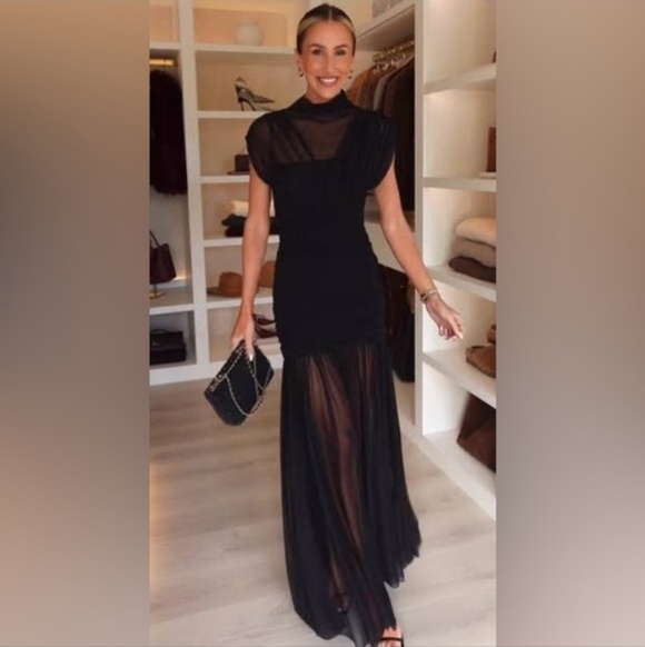 Zara Draped Midi Dress Black - Picture 14 of 16